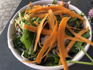 huge side salad  at Botanica Lab in Bologna