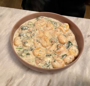 Pumpkin gnocchi   at Botanica Lab in Bologna