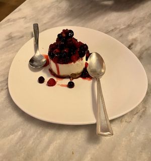 Cheesecake with berries   at Botanica Lab in Bologna