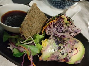 Ginger flavoured spring rolls at Botanica Lab in Bologna