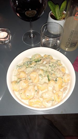 Gnocchi con crema di anacardi at Botanica Lab in Bologna