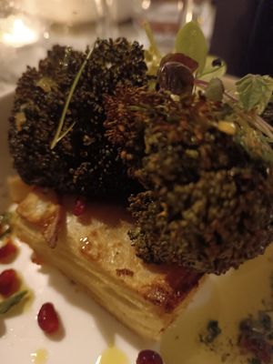 Potato cake with Broccoli at Botanica Lab in Bologna