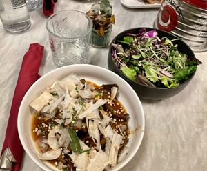 Great mushroom dish and mixed salad  at Botanica Lab in Bologna