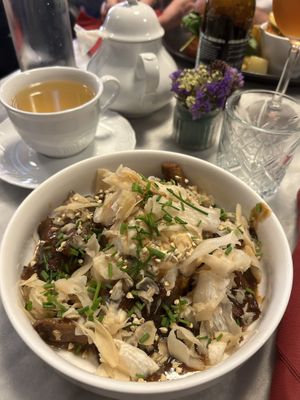 Tortino di zucca e soia con funghi   at Botanica Lab in Bologna