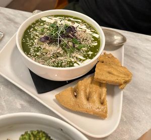 Soup and GF Bread at Botanica Lab in Bologna