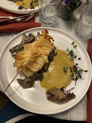 Polenta and mushrooms  at Botanica Lab in Bologna