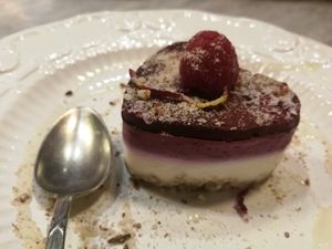 Wildfruit cheesecake at Botanica Lab in Bologna
