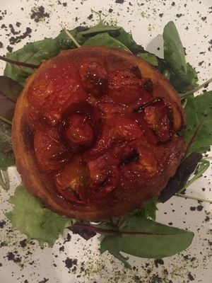 Tarte Tatin with cherry tomatoes  at Botanica Lab in Bologna