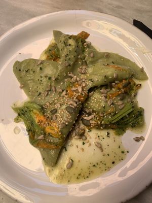 Homemade pasta at Botanica Lab in Bologna