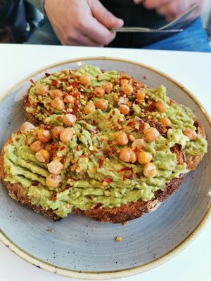 Avocado Toast with roasted chickpeas  #Veganuary at Rawberry in Winchester