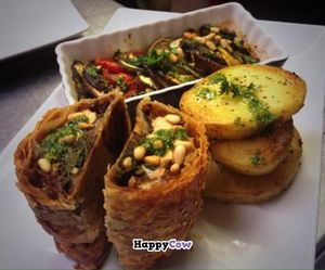 Chycken Wellington + ratatouille + herbed roasted potatoes at Mary's Secret Garden in Ventura