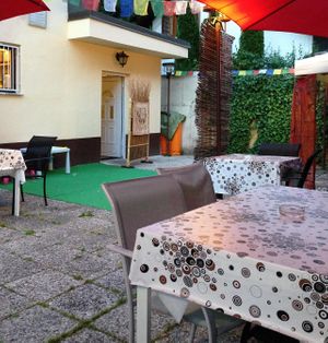 Outside seating, looks even better live! at Maharaja in Ljubljana