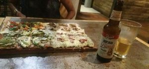 Four pizzas in one! at Veggie Pizza - Miraflores  in Lima