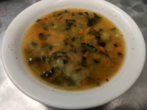 Menu Del Dia - Soup at Prasadam in Bogota