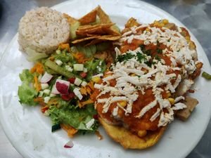 Menu Del Dia - Main dish at Prasadam in Bogota