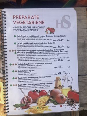 Menu  at Hotel Sighisoara in Sighisoara