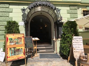 front entrance at Hotel Sighisoara in Sighisoara