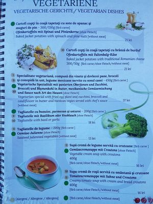 ** Updated menu (as of 03/2018). Prices increased ** at Hotel Sighisoara in Sighisoara