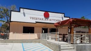 outside at The Red Dot Vegetarian Kitchen in Frazier Park