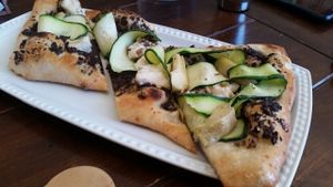 flat bread pizza at The Red Dot Vegetarian Kitchen in Frazier Park