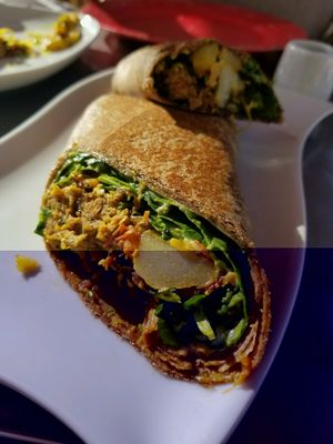 I Love Breakfast Burritos at The Red Dot Vegetarian Kitchen in Frazier Park