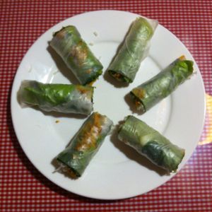 Fresh spring rolls (60,000 dong) at Minh Thuy's in Hanoi
