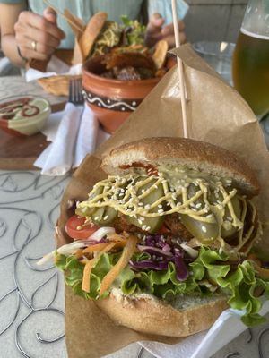 Burger and Fries  at Public Bar & Vegan Kitchen in Bled