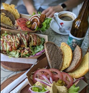 lunch to share at Public Bar & Vegan Kitchen in Bled