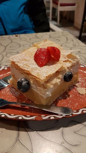 Vegan cream cake at Public Bar & Vegan Kitchen in Bled