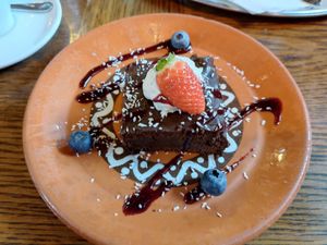 Chocolate cake at Public Bar & Vegan Kitchen in Bled