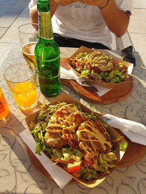 Salat mit Bratlingen 😊 at Public Bar & Vegan Kitchen in Bled