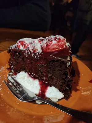 Chocolate cake at Public Bar & Vegan Kitchen in Bled