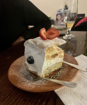 Cream cake tipica slovena in versione veg.. una bomba!!😋  at Public Bar & Vegan Kitchen in Bled