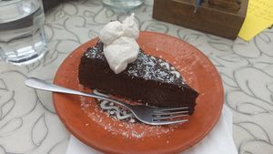 Chocolate cake at Public Bar & Vegan Kitchen in Bled