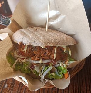 House burger at Public Bar & Vegan Kitchen in Bled