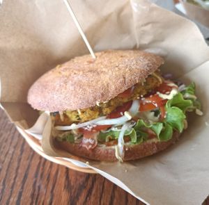 Club burger at Public Bar & Vegan Kitchen in Bled