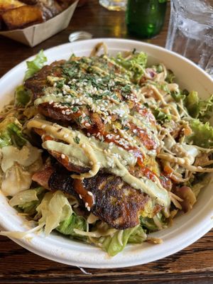 Chickpea fritters 😊  at Public Bar & Vegan Kitchen in Bled