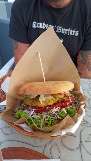 Club burger at Public Bar & Vegan Kitchen in Bled