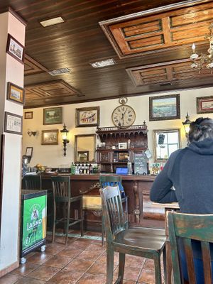 Inside is so cozy & cool  at Public Bar & Vegan Kitchen in Bled