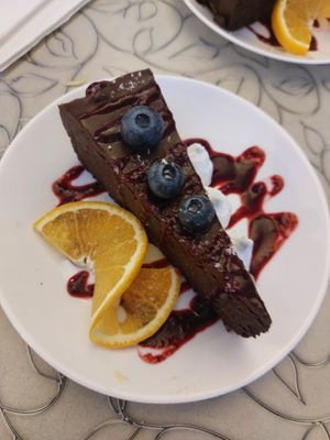 Chocolate cake at Public Bar & Vegan Kitchen in Bled
