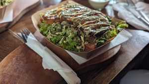 Chickpea fritters at Public Bar & Vegan Kitchen in Bled