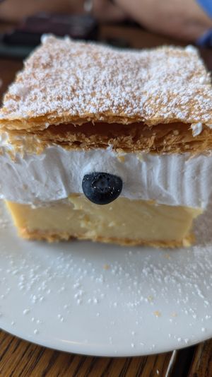 And the pièce de résistance -- a vegan version of the 70 year famous Bled Cream Cake at Public Bar & Vegan Kitchen in Bled