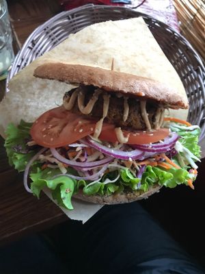 Classic burger at Public Bar & Vegan Kitchen in Bled