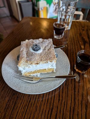 Cream cake at Public Bar & Vegan Kitchen in Bled