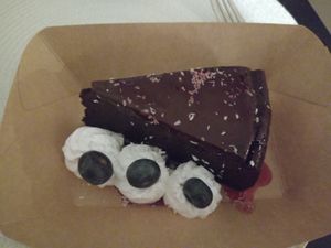 Chocolate cake (we hade a takeout)  at Public Bar & Vegan Kitchen in Bled