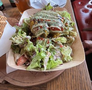 Salat mit sehr guter Sauce  at Public Bar & Vegan Kitchen in Bled