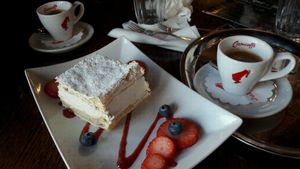 Slovenian cream cake at Public Bar & Vegan Kitchen in Bled