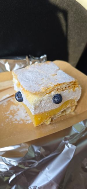 Cream cake to go at Public Bar & Vegan Kitchen in Bled