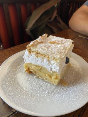 Cream cake from lake Bled but vegan VERY GOOD  at Public Bar & Vegan Kitchen in Bled