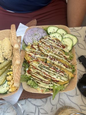 Chickpea fritters   at Public Bar & Vegan Kitchen in Bled